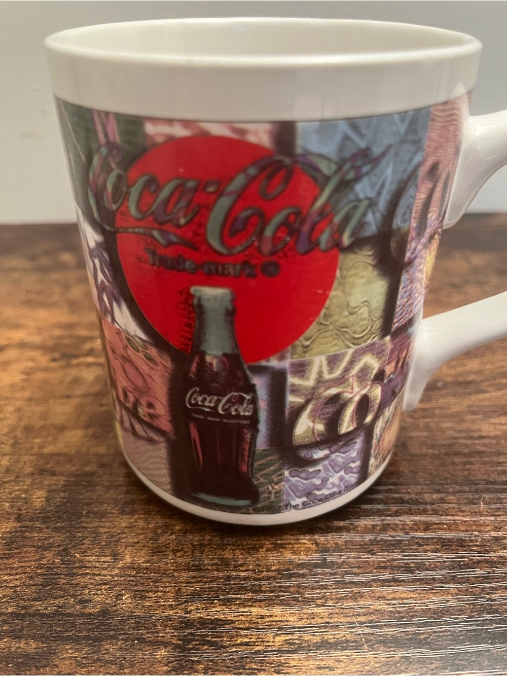 Coca -Cola x Gibson Vintage 80s Coffee Cup Coffee Mug Pop Art Color Block